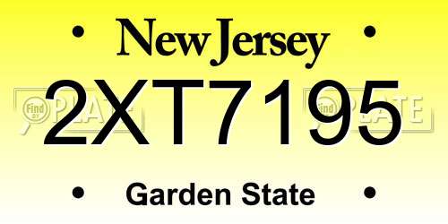 2XT7195 New Jersey License Plate