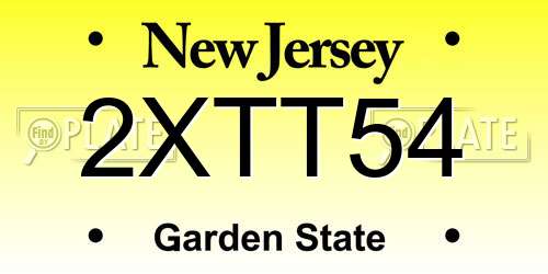 2XTT54 New Jersey License Plate