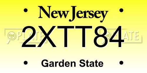 2XTT84 New Jersey License Plate