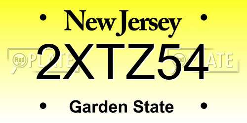2XTZ54 New Jersey License Plate