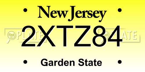 2XTZ84 New Jersey License Plate