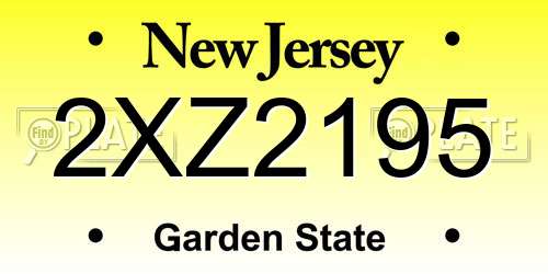 2XZ2195 New Jersey License Plate