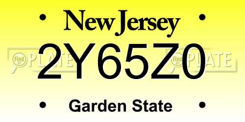 2Y65Z0 New Jersey License Plate