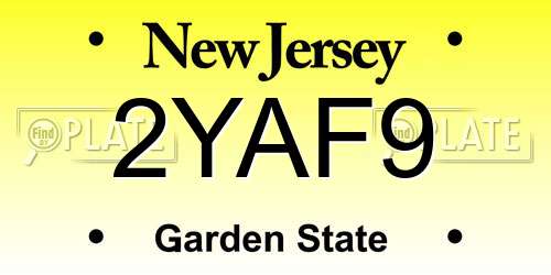 2YAF9 New Jersey License Plate