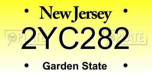 2YC282 New Jersey License Plate
