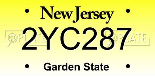 2YC287 New Jersey License Plate