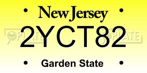 2YCT82 New Jersey License Plate