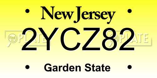 2YCZ82 New Jersey License Plate