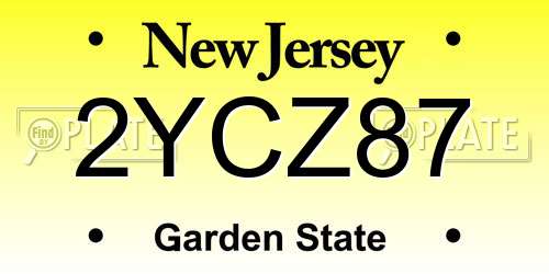 2YCZ87 New Jersey License Plate