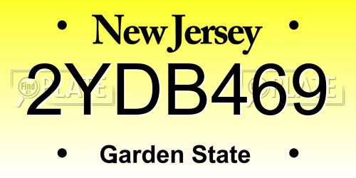 2YDB469 New Jersey License Plate
