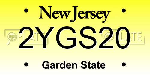 2YGS20 New Jersey License Plate