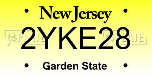 2YKE28 New Jersey License Plate