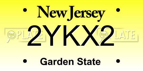 2YKX2 New Jersey License Plate