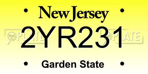 2YR231 New Jersey License Plate