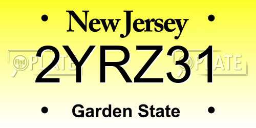 2YRZ31 New Jersey License Plate