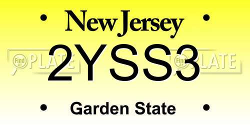 2YSS3 New Jersey License Plate