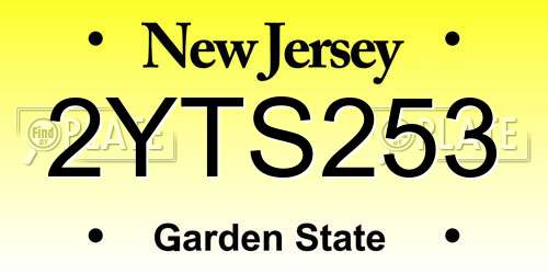 2YTS253 New Jersey License Plate