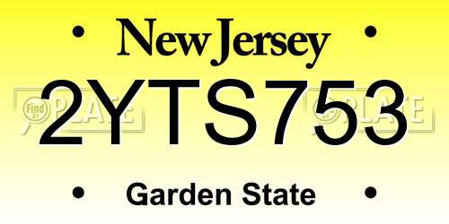 2YTS753 New Jersey License Plate
