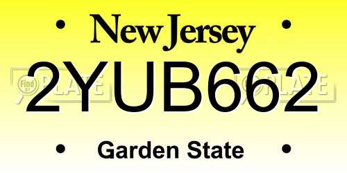 2YUB662 New Jersey License Plate
