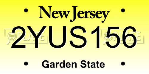 2YUS156 New Jersey License Plate