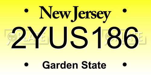 2YUS186 New Jersey License Plate