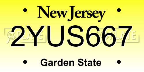 2YUS667 New Jersey License Plate