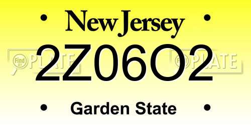 2Z06O2 New Jersey License Plate