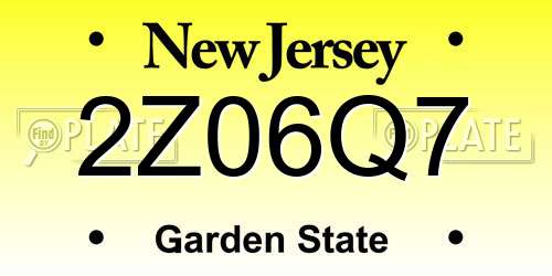 2Z06Q7 New Jersey License Plate