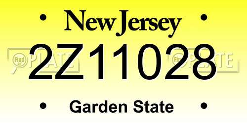 2Z11028 New Jersey License Plate