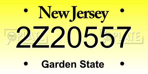 2Z20557 New Jersey License Plate