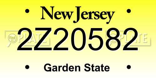 2Z20582 New Jersey License Plate