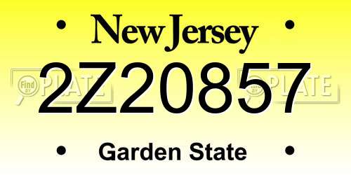 2Z20857 New Jersey License Plate