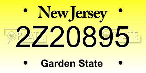 2Z20895 New Jersey License Plate