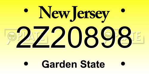 2Z20898 New Jersey License Plate