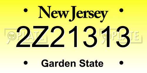 2Z21313 New Jersey License Plate