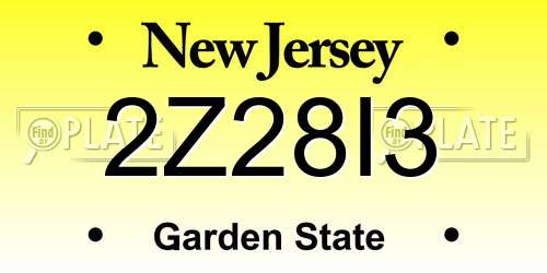 2Z28I3 New Jersey License Plate