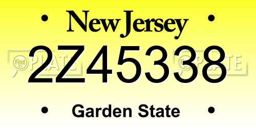 2Z45338 New Jersey License Plate