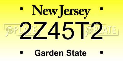 2Z45T2 New Jersey License Plate