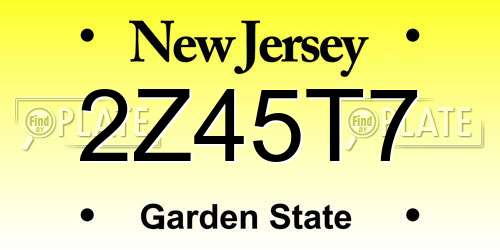 2Z45T7 New Jersey License Plate