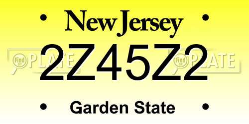 2Z45Z2 New Jersey License Plate
