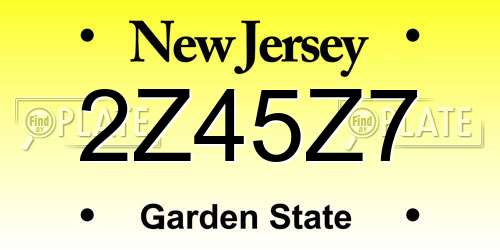 2Z45Z7 New Jersey License Plate