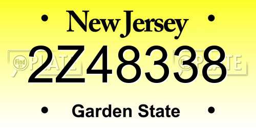 2Z48338 New Jersey License Plate