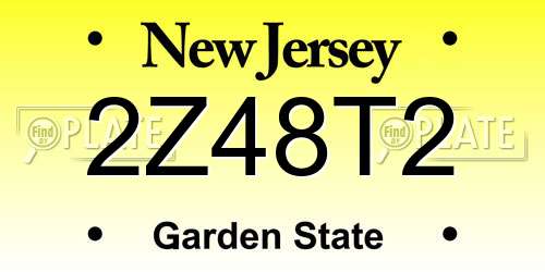 2Z48T2 New Jersey License Plate