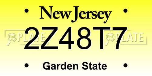 2Z48T7 New Jersey License Plate
