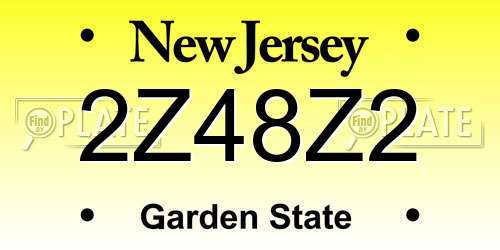 2Z48Z2 New Jersey License Plate