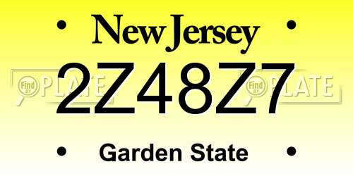 2Z48Z7 New Jersey License Plate