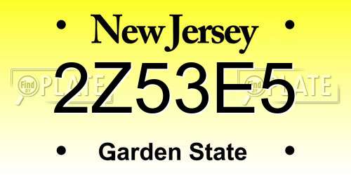 2Z53E5 New Jersey License Plate
