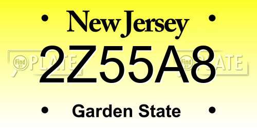 2Z55A8 New Jersey License Plate