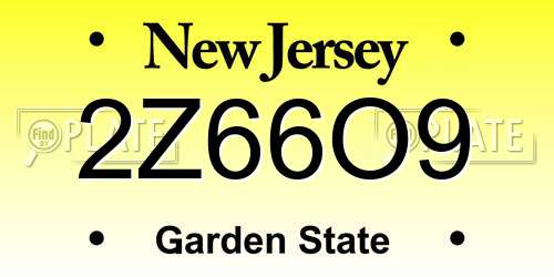 2Z66O9 New Jersey License Plate