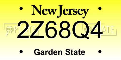 2Z68Q4 New Jersey License Plate